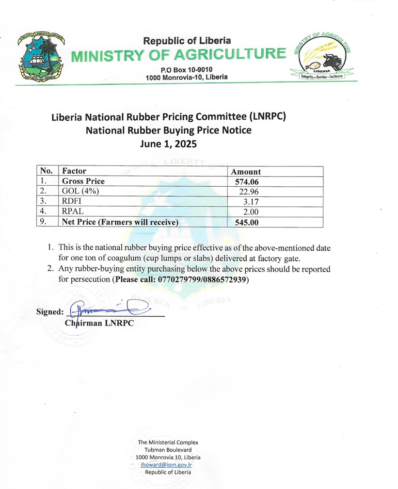 Rubber Price for June 2025